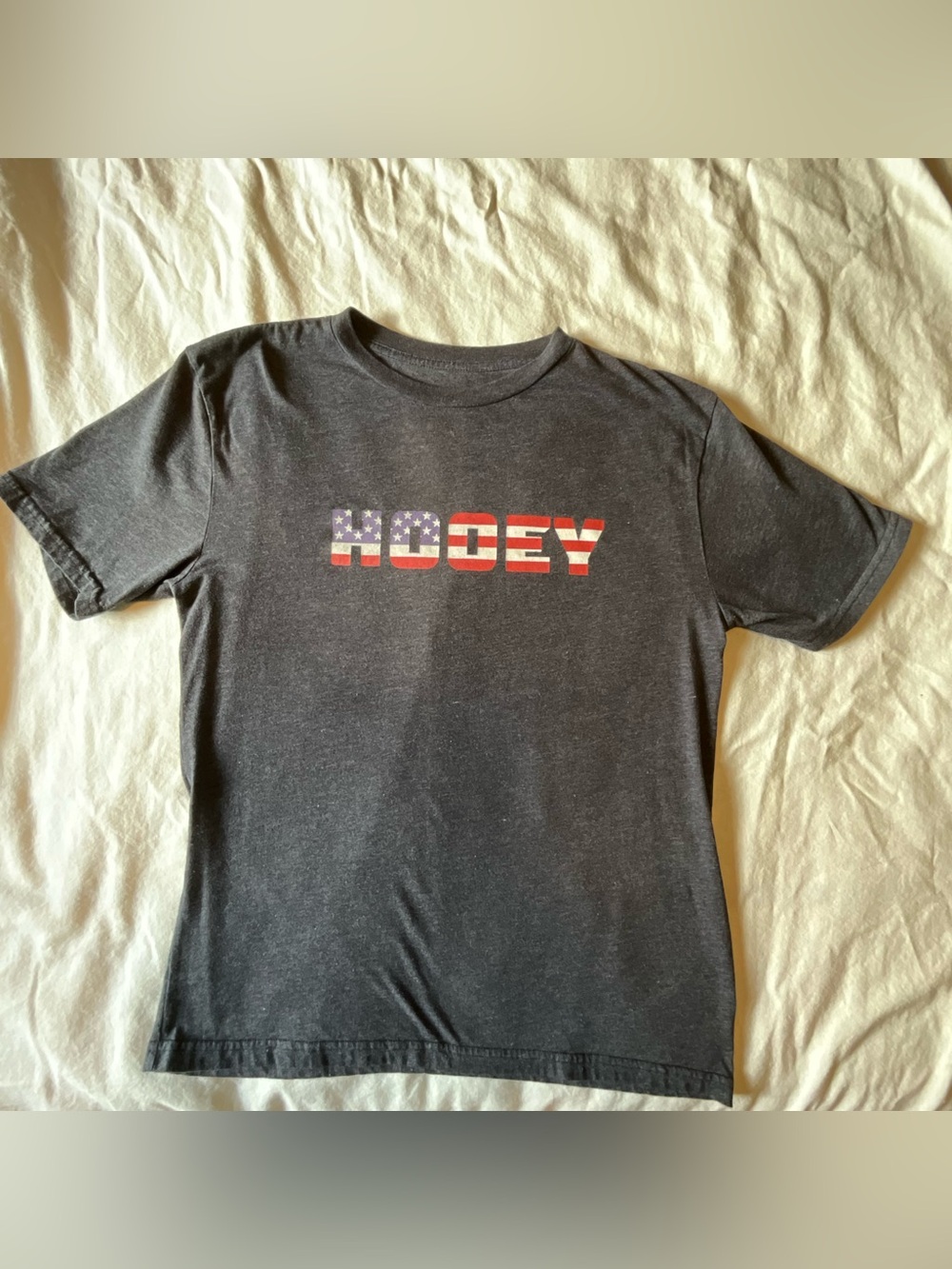 Hooey Gray Short Sleeve Tee with American Flag Logo